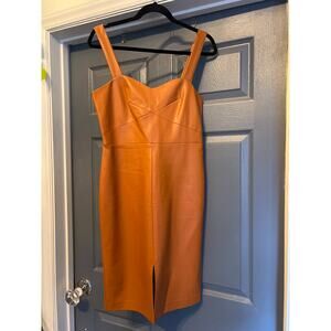 French Connection Crolenda Faux Leather Split Dress | Size 6